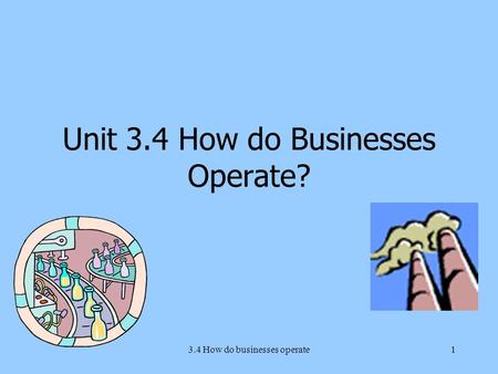 3.4 How do businesses operate1 Unit 3.4 How do Businesses Operate?