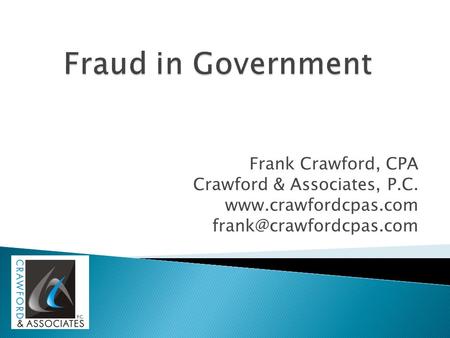 Frank Crawford, CPA Crawford & Associates, P.C.