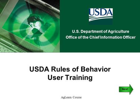 USDA Rules of Behavior User Training