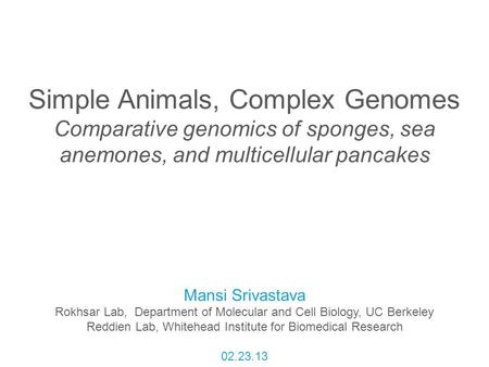 Simple Animals, Complex Genomes