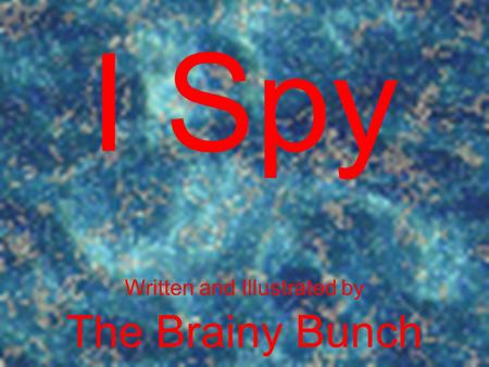 I Spy Written and Illustrated by The Brainy Bunch.