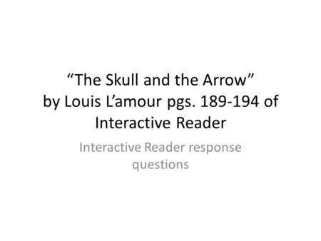 Interactive Reader response questions