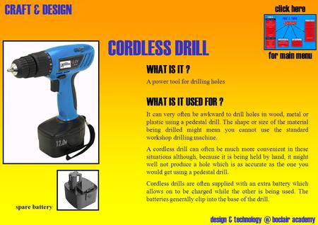 CORDLESS DRILL WHAT IS IT ? WHAT IS IT USED FOR ? click here