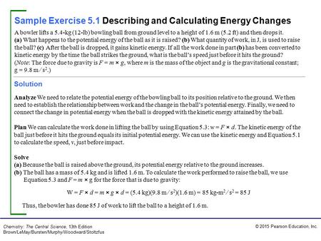 Sample Exercise 5.1 Describing and Calculating Energy Changes