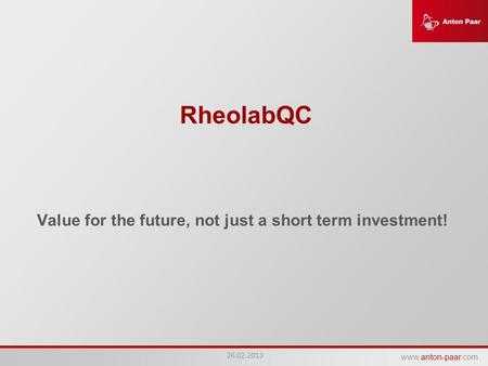 Value for the future, not just a short term investment!