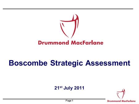 Page 1 Boscombe Strategic Assessment 21 st July 2011.