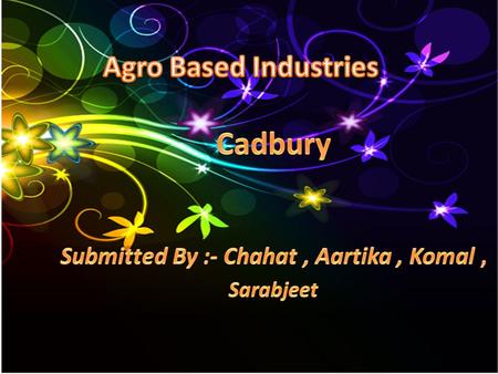 Cadbury Submitted By :- Chahat , Aartika , Komal , Sarabjeet