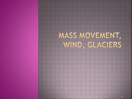 Mass Movement, Wind, Glaciers