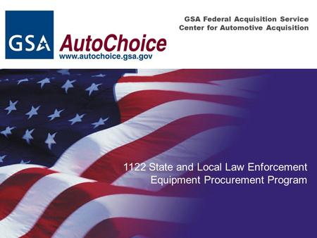 1122 State and Local Law Enforcement Equipment Procurement Program