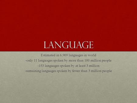 Language Estimated in 6,909 languages in world