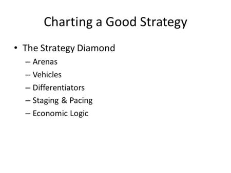 Charting a Good Strategy