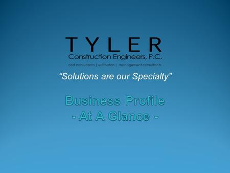 “Solutions are our Specialty” cost consultants | estimators | management consultants.