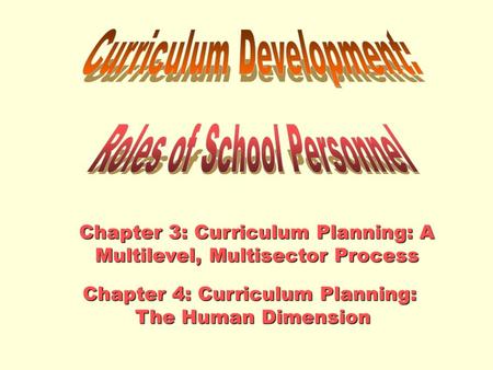 Curriculum Development:
