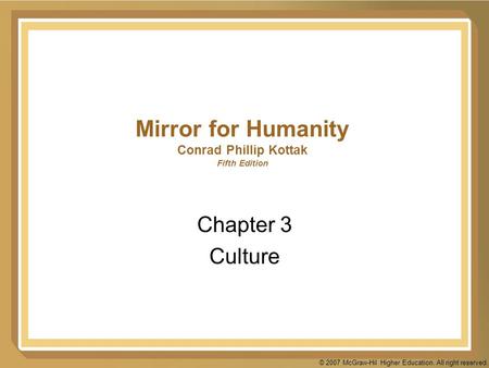 Mirror for Humanity Conrad Phillip Kottak Fifth Edition
