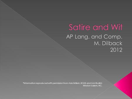 AP Lang. and Comp. M. Dilback 2012