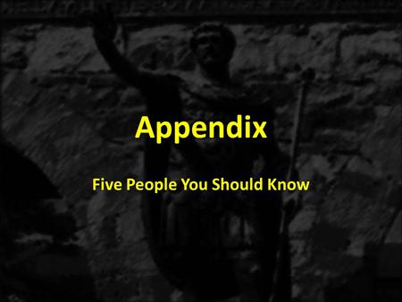 Appendix Five People You Should Know. III.Five people you should know from 1 Corinthians 2:6-3:4 A.The Natural Person 1.The natural person defined.