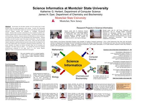Abstract : Bioinformatics and Bio-Math represent new and exciting ways to teach students about the practical applications within science. Currently, with.