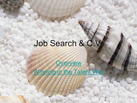 Job Search & C.V. Overview Winning in the Talent War.