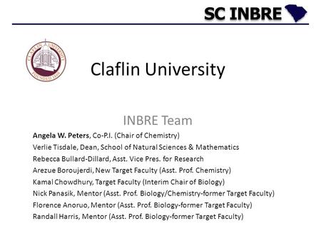 Claflin University INBRE Team