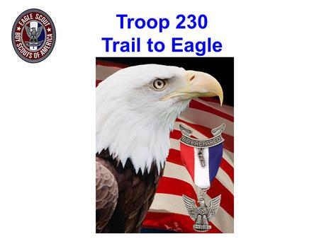 Troop 230 Trail to Eagle. Mrs. Salinas Eagle Advancement Chair Mr. Balden Scoutmaster Mr. Walker Committee Chair Troop 230 Trail to Eagle Presentation.
