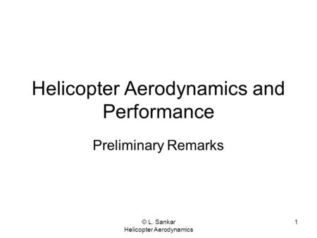 Helicopter Aerodynamics and Performance