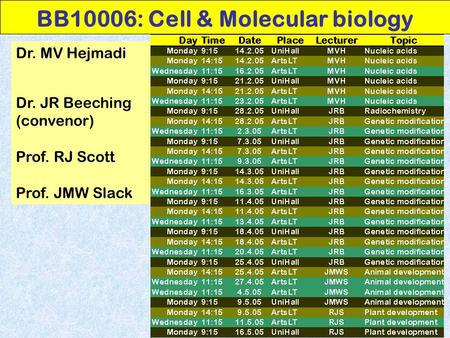BB10006: Cell & Molecular biology