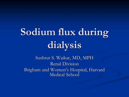 Sodium flux during dialysis