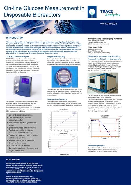 On-line Glucose Measurement in Disposable Bioreactors Michael Hartlep and Wolfgang Künnecke INTRODUCTION The use of disposables in biopharmaceutical processes.