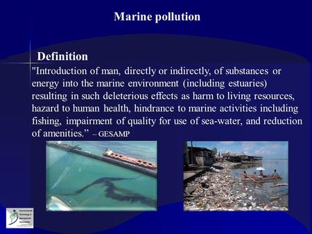 Marine pollution Definition