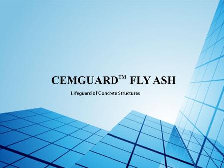 CEMGUARDTM FLY ASH Lifeguard of Concrete Structures.