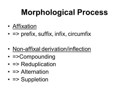 Morphological Process