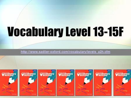 Vocabulary Level 13-15F