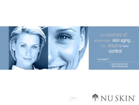 Line Corrector and Skin Perfecting Gel Tru Face ™ Start Two sources of accelerated skin aging... Two ways to take control.