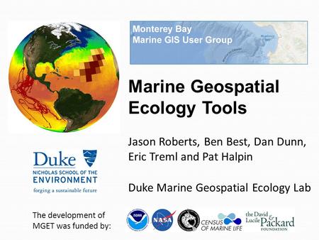 Marine Geospatial Ecology Tools