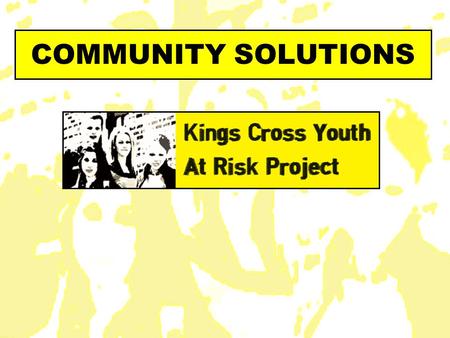 COMMUNITY SOLUTIONS. PROJECT BACKGROUND 2001 the NSW Government established a new funding program known as the Community Solutions Fund. To assist community.