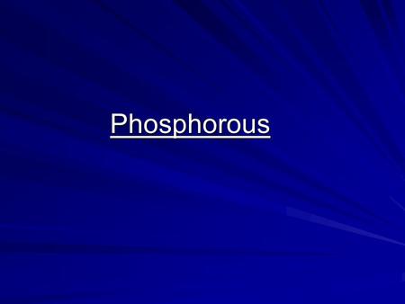 Phosphorous. Organic Phosphorous Components of soil organic matter and plant tissue Phosphate sugars Nucleic Acids (DNA/RNA) ATP Phospholipids ATP.