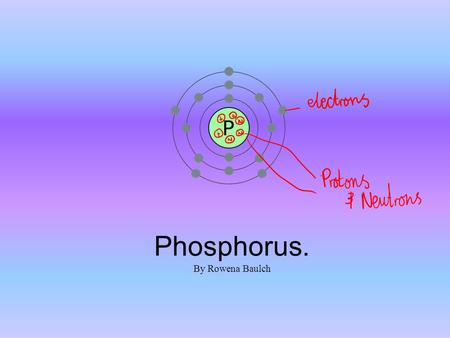 Phosphorus. By Rowena Baulch