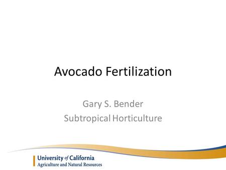 Avocado Fertilization