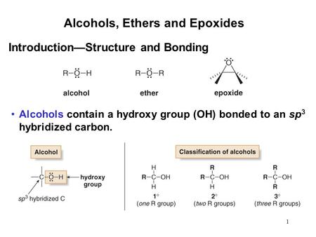 Alcohols, Ethers and Epoxides