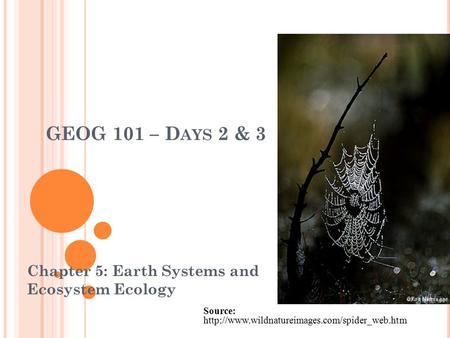 Chapter 5: Earth Systems and Ecosystem Ecology