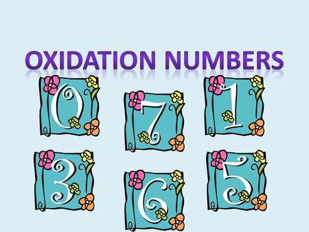 Oxidation numbers.