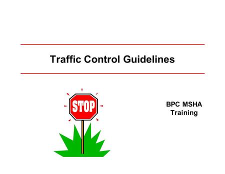 Traffic Control Guidelines