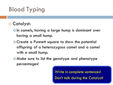 Blood Typing Catalyst: