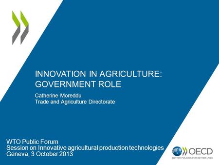 Innovation in agriculture: Government role