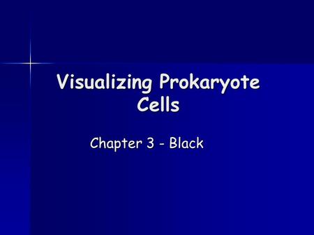 Visualizing Prokaryote Cells Chapter 3 - Black. Light.