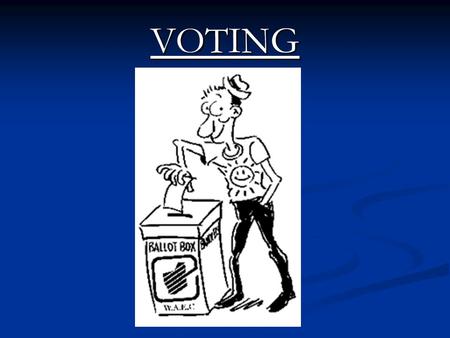 VOTING. BINARY METHODS Choosing between only two alternatives at time Majority Rule Pairwise voting Condorcet Method Agenda Paradox.