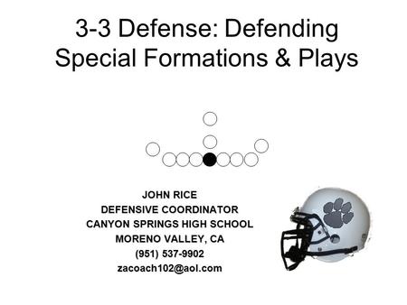 3-3 Defense: Defending Special Formations & Plays