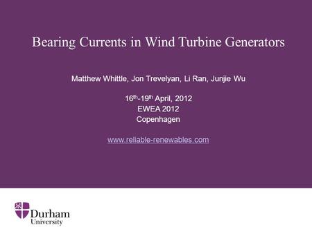 Bearing Currents in Wind Turbine Generators