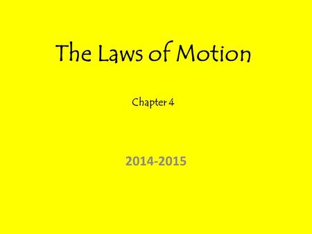 The Laws of Motion Chapter 4 2014-2015. The First Two Laws of Motion Section 4-1 The British Scientist Isaac Newton published a set of three rules in.
