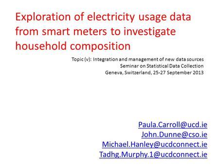 Exploration of electricity usage data from smart meters to investigate household composition
